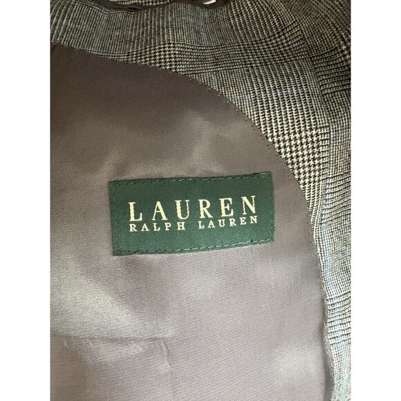 Lauren Ralph Lauren Men Size Black/White Glen Check Wool Two Button Blazer 44R - Picture 11 of 15